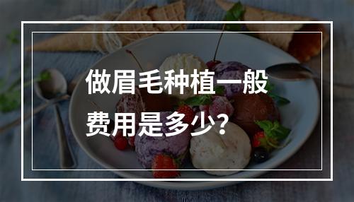 做眉毛种植一般费用是多少？