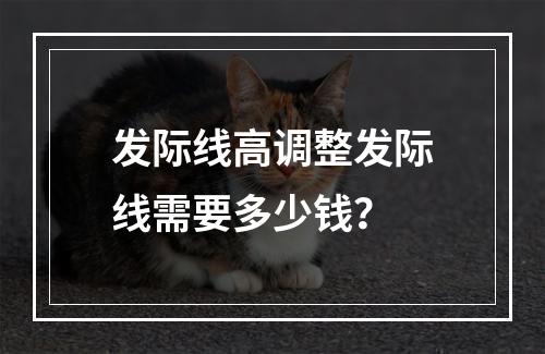 发际线高调整发际线需要多少钱？