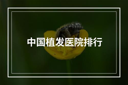 中国植发医院排行