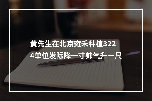 黄先生在北京雍禾种植3224单位发际降一寸帅气升一尺