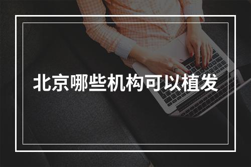 北京哪些机构可以植发