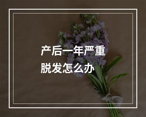 产后一年严重脱发怎么办