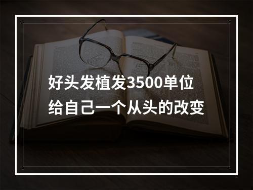 好头发植发3500单位给自己一个从头的改变