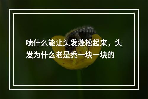 喷什么能让头发蓬松起来，头发为什么老是秃一块一块的