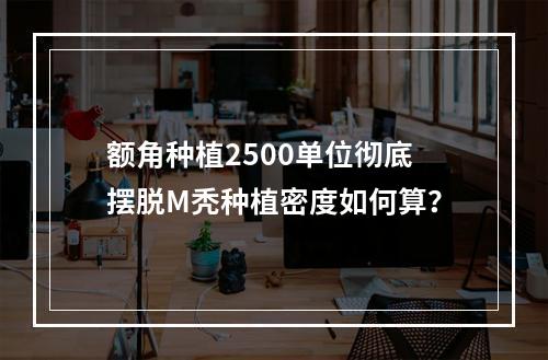 额角种植2500单位彻底摆脱M秃种植密度如何算？