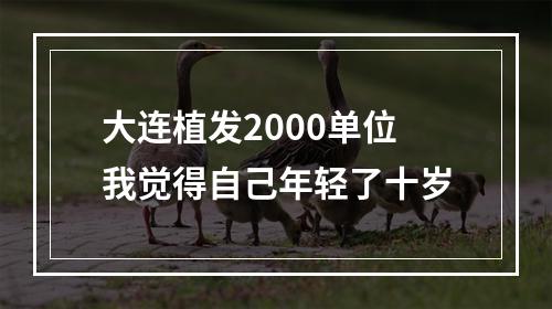 大连植发2000单位我觉得自己年轻了十岁