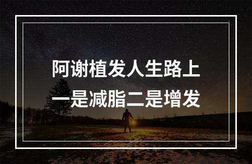 阿谢植发人生路上一是减脂二是增发