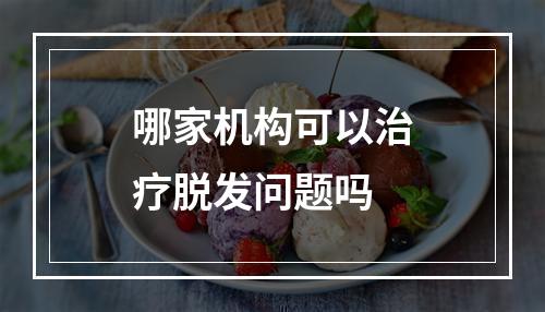 哪家机构可以治疗脱发问题吗