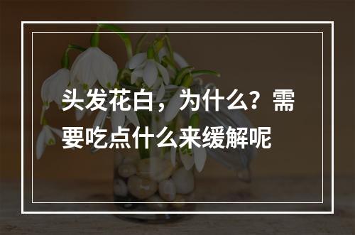 头发花白，为什么？需要吃点什么来缓解呢