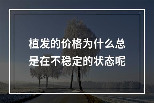 植发的价格为什么总是在不稳定的状态呢