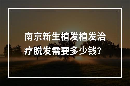 南京新生植发植发治疗脱发需要多少钱？