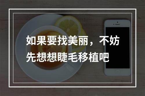 如果要找美丽，不妨先想想睫毛移植吧