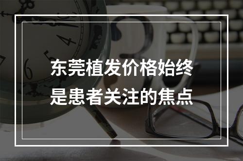 东莞植发价格始终是患者关注的焦点