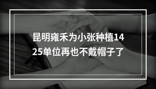 昆明雍禾为小张种植1425单位再也不戴帽子了