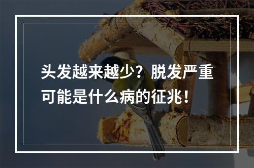 头发越来越少？脱发严重可能是什么病的征兆！