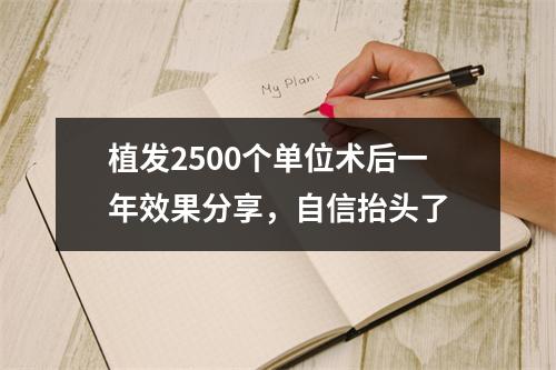 植发2500个单位术后一年效果分享，自信抬头了