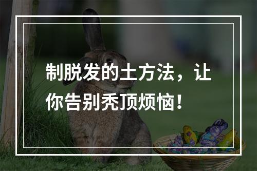 制脱发的土方法，让你告别秃顶烦恼！