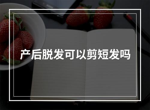 产后脱发可以剪短发吗