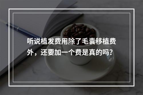 听说植发费用除了毛囊移植费外，还要加一个费是真的吗？