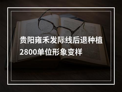 贵阳雍禾发际线后退种植2800单位形象变样