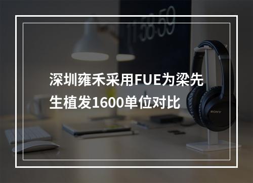 深圳雍禾采用FUE为梁先生植发1600单位对比