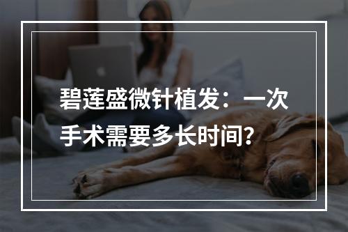 碧莲盛微针植发：一次手术需要多长时间？