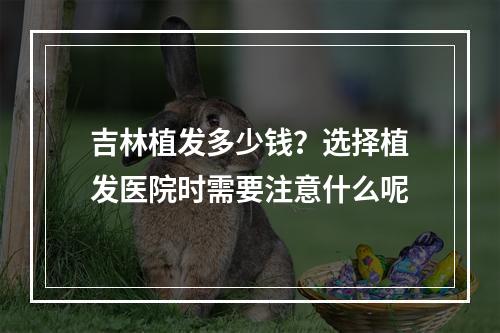 吉林植发多少钱？选择植发医院时需要注意什么呢