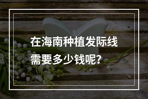 在海南种植发际线需要多少钱呢？