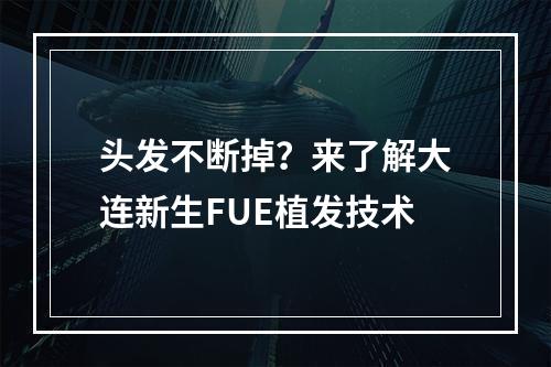 头发不断掉？来了解大连新生FUE植发技术