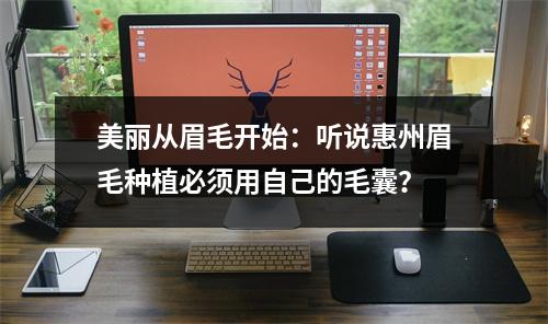 美丽从眉毛开始：听说惠州眉毛种植必须用自己的毛囊？