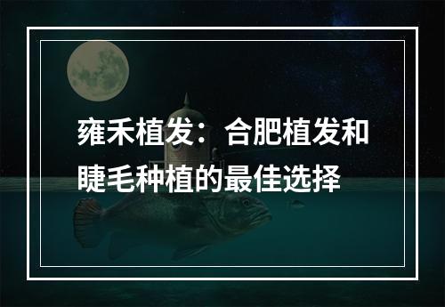 雍禾植发：合肥植发和睫毛种植的最佳选择